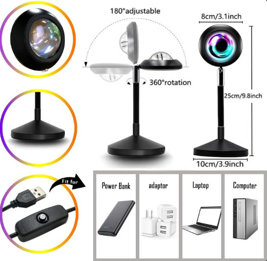 Sunset Lamp Projektor sa lampom - Slika 8