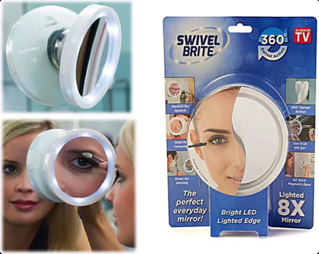 Swivel Brite – Podesivo uveličavajuće ogledalo sa LED svetlom - Slika 3