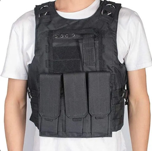 Taktički prsluk za lov, airsoft CRNI - Slika 6