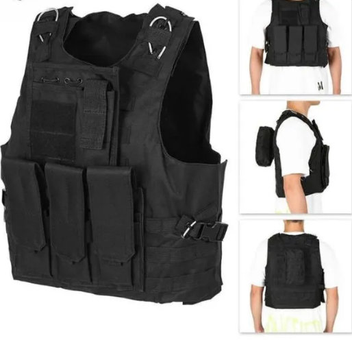 Taktički prsluk za lov, airsoft CRNI - Slika 3