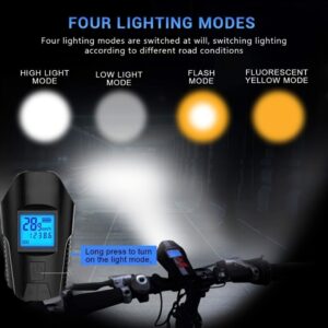 Set svetla za bicikl sa prednjim svetlom sa sirenom i brzinomerom