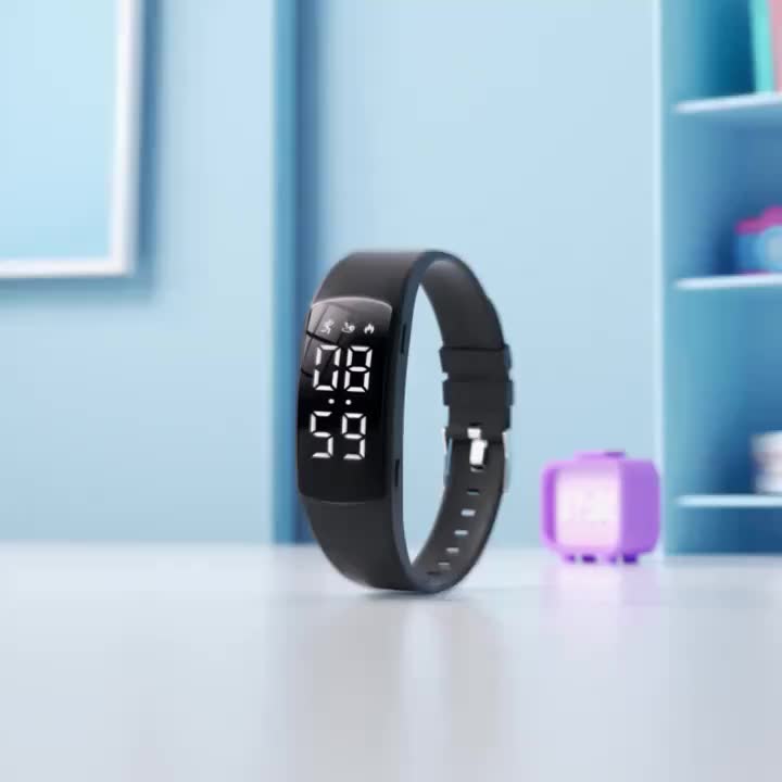 LED Studentska Kvadratna Multifunkcionalna Sportska Narukvica Brojač Koraka - Slika 13