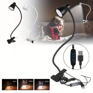 LED stona lampa u obliku roga sa stezaljkom, podesivim gipkim vratom, USB klip lampom, za ormarić, radni sto, noćni ormarić, mala lampa za knjige