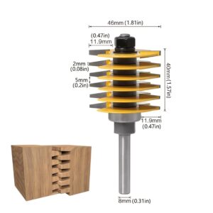 Sečivo za stepenasti spoj sa dva zuba žute boje