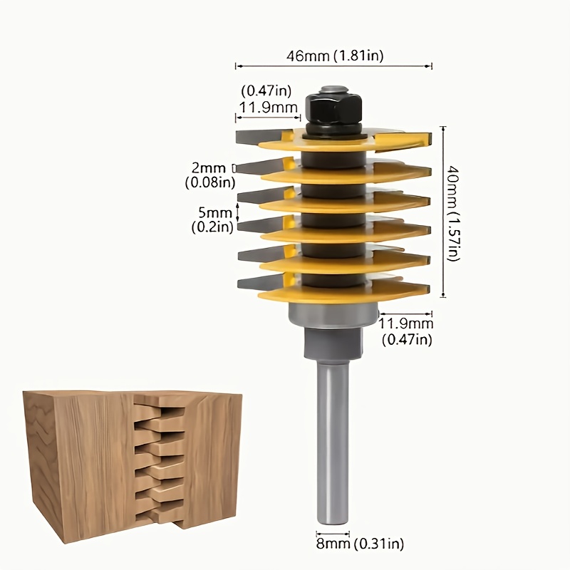 Sečivo za stepenasti spoj sa dva zuba žute boje - Slika 5