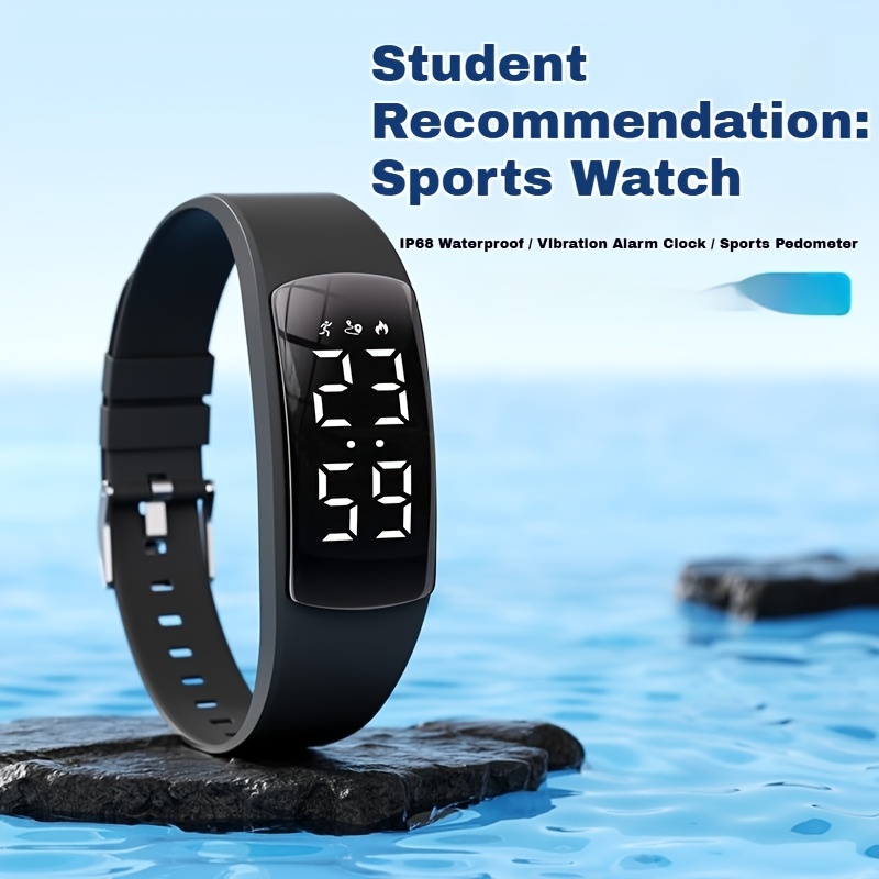 LED Studentska Kvadratna Multifunkcionalna Sportska Narukvica Brojač Koraka - Slika 7