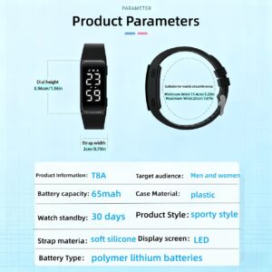 LED Studentska Kvadratna Multifunkcionalna Sportska Narukvica Brojač Koraka