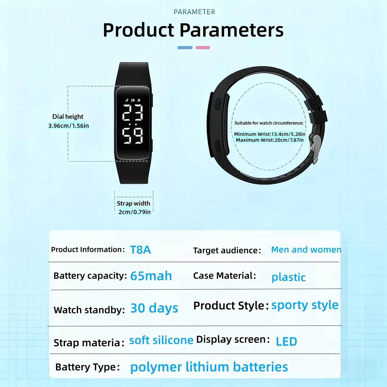 LED Studentska Kvadratna Multifunkcionalna Sportska Narukvica Brojač Koraka - Slika 2