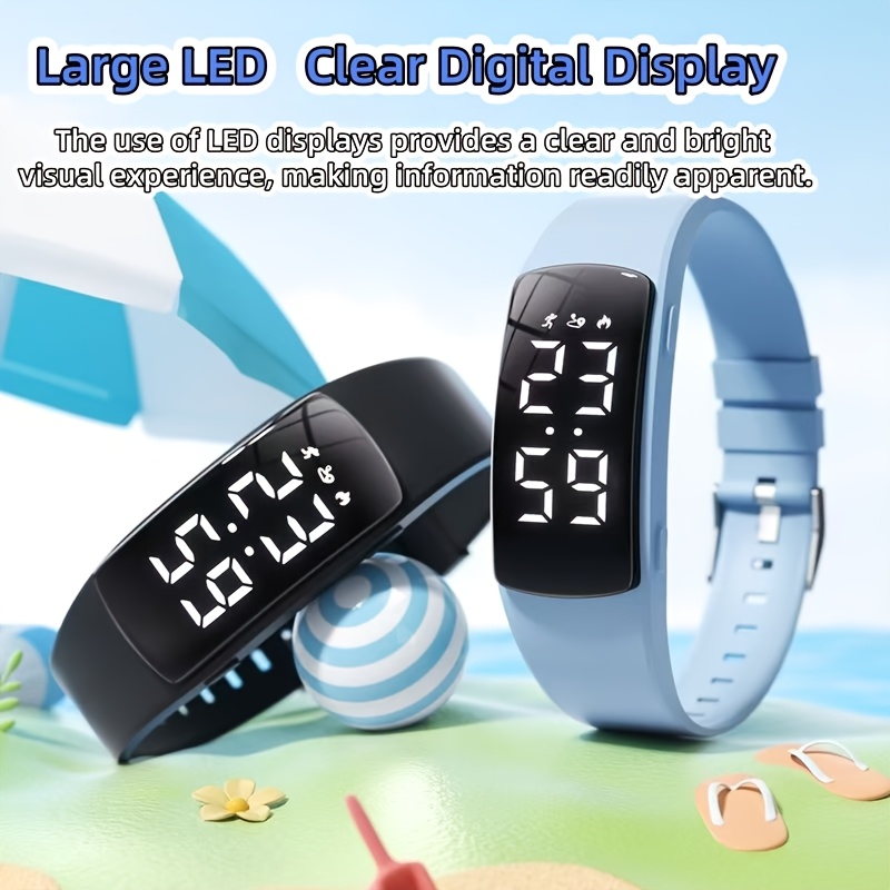 LED Studentska Kvadratna Multifunkcionalna Sportska Narukvica Brojač Koraka - Slika 10