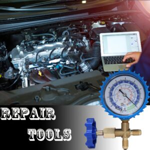 Alat za održavanje klima uređaja uključujući manometre za rashladno sredstvo