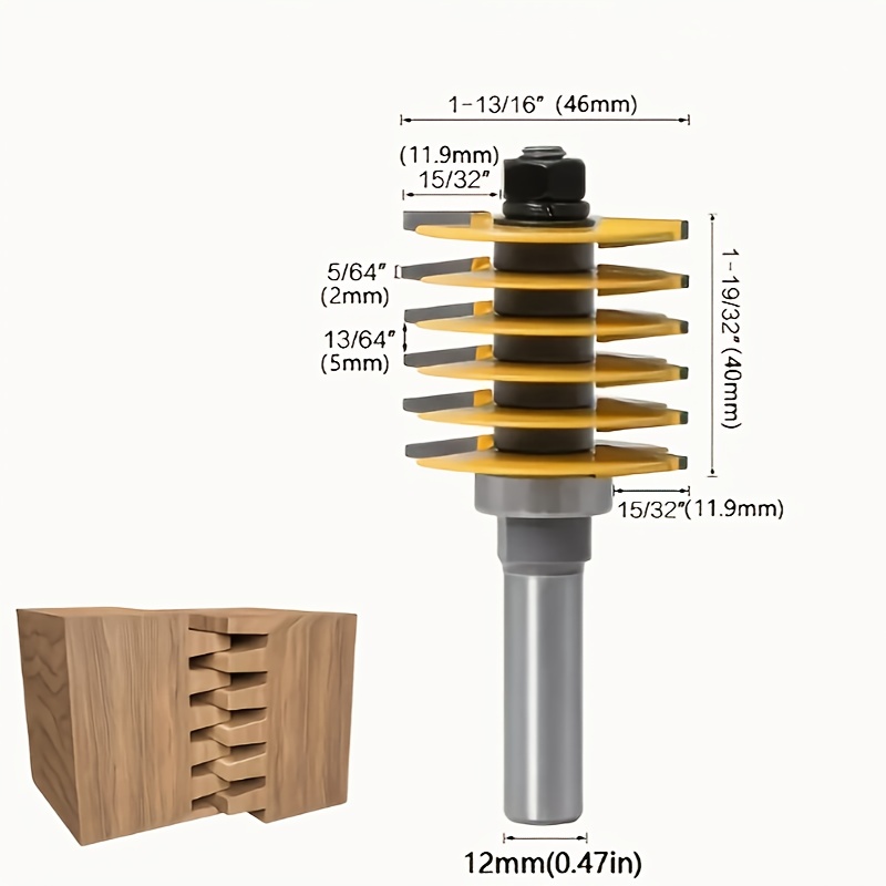 Sečivo za stepenasti spoj sa dva zuba žute boje - Slika 7