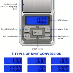 Digitalna vaga za džep sa pozadinskim osvetljenjem LCD-a