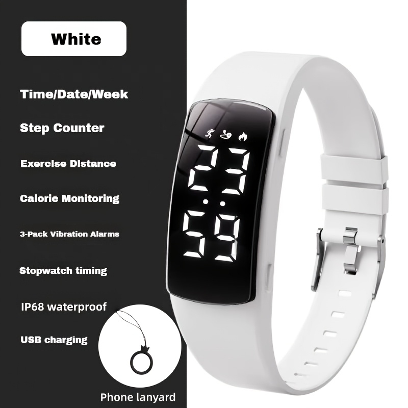 LED Studentska Kvadratna Multifunkcionalna Sportska Narukvica Brojač Koraka - Slika 5