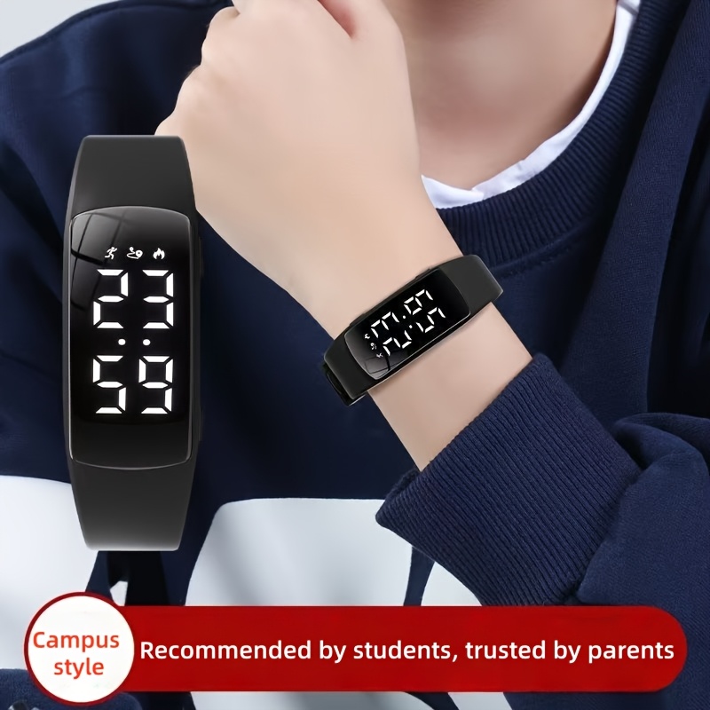 LED Studentska Kvadratna Multifunkcionalna Sportska Narukvica Brojač Koraka - Slika 11