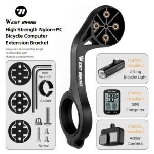 WEST BIKING 2-u-1 Držač za biciklistički kompjuter i far