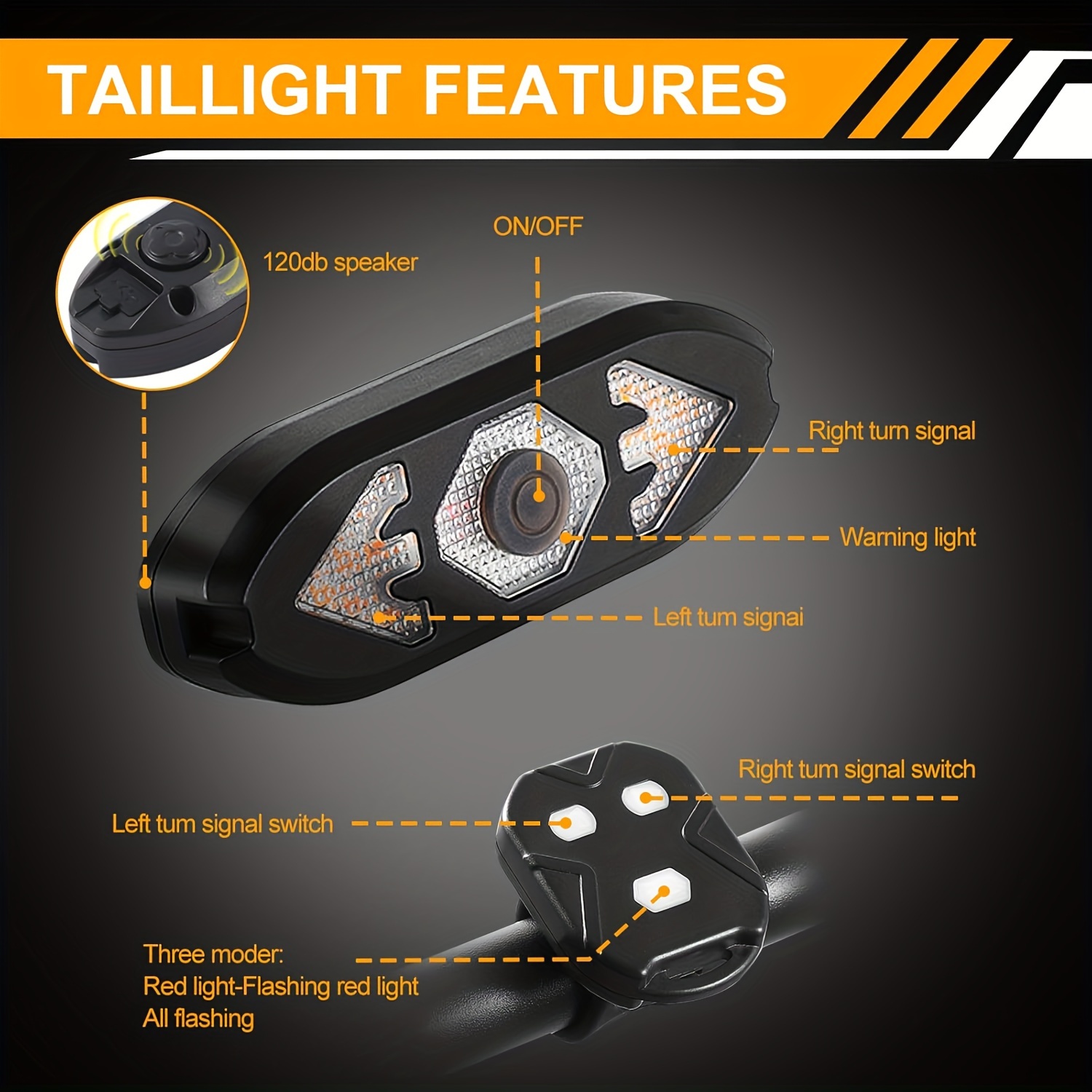 Pametna zadnja svetla za bicikl | USB punjiva - Slika 2