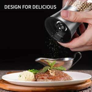 2 komada Staklena Mlin za Biber | Ručni Drobilica Za Začine, Boca za Začine za Višekratnu Upotrebu za Roštilj, Piknik, Kampovanje, Kuhinjski Gadžeti, Pokloni za Dan Zaljubljenih, Nije Potrebna Struja