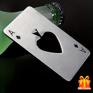 Unikatni otvarač za flaše u obliku poker karte, napravljen od nerđajućeg čelika i veličine kao kreditna kartica, savršen za barove i restorane. Odličan poklon za ljubitelje piva.