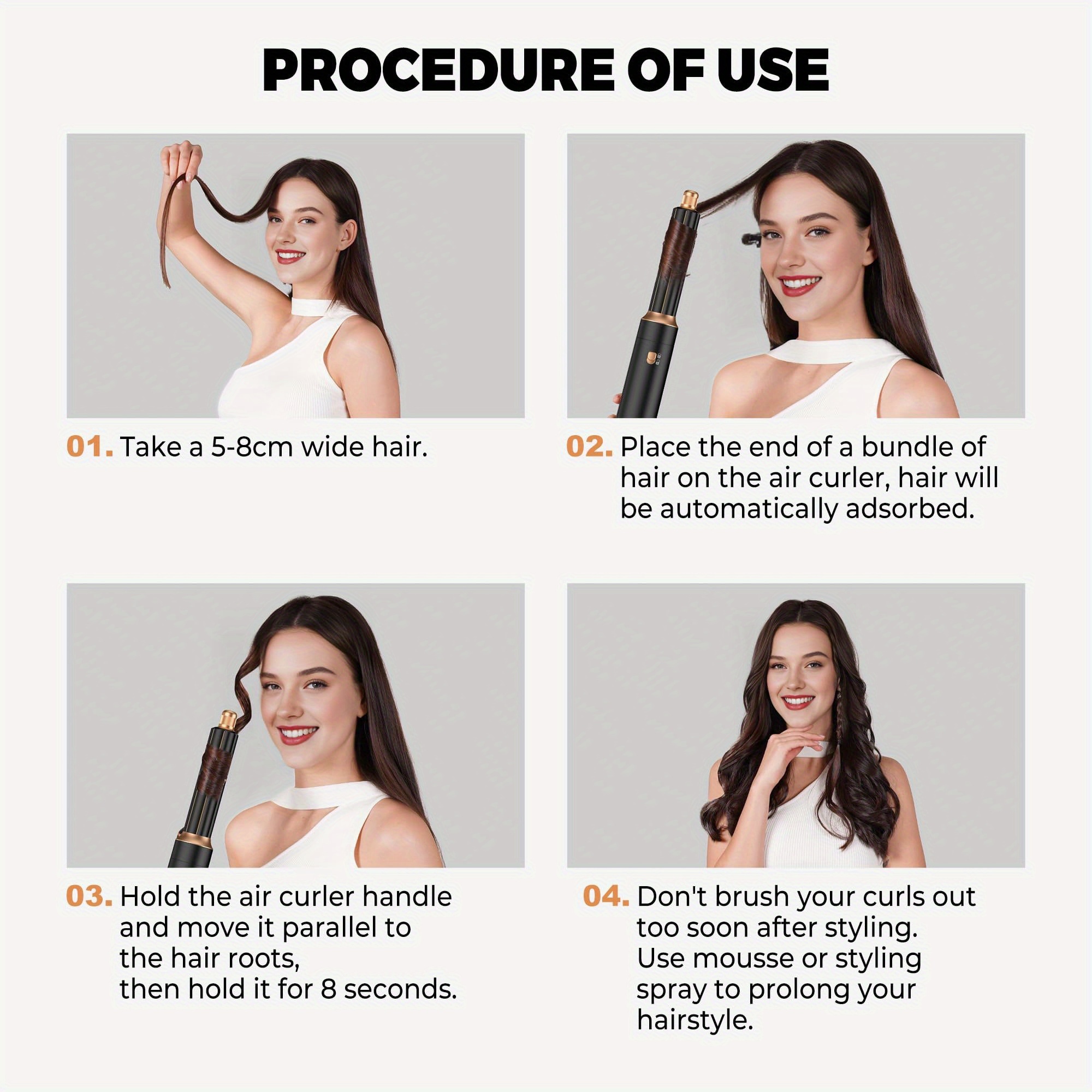 Cetka za vruc vazduh fen i uvijac za kosu 1000W 5 u 1 - Slika 9