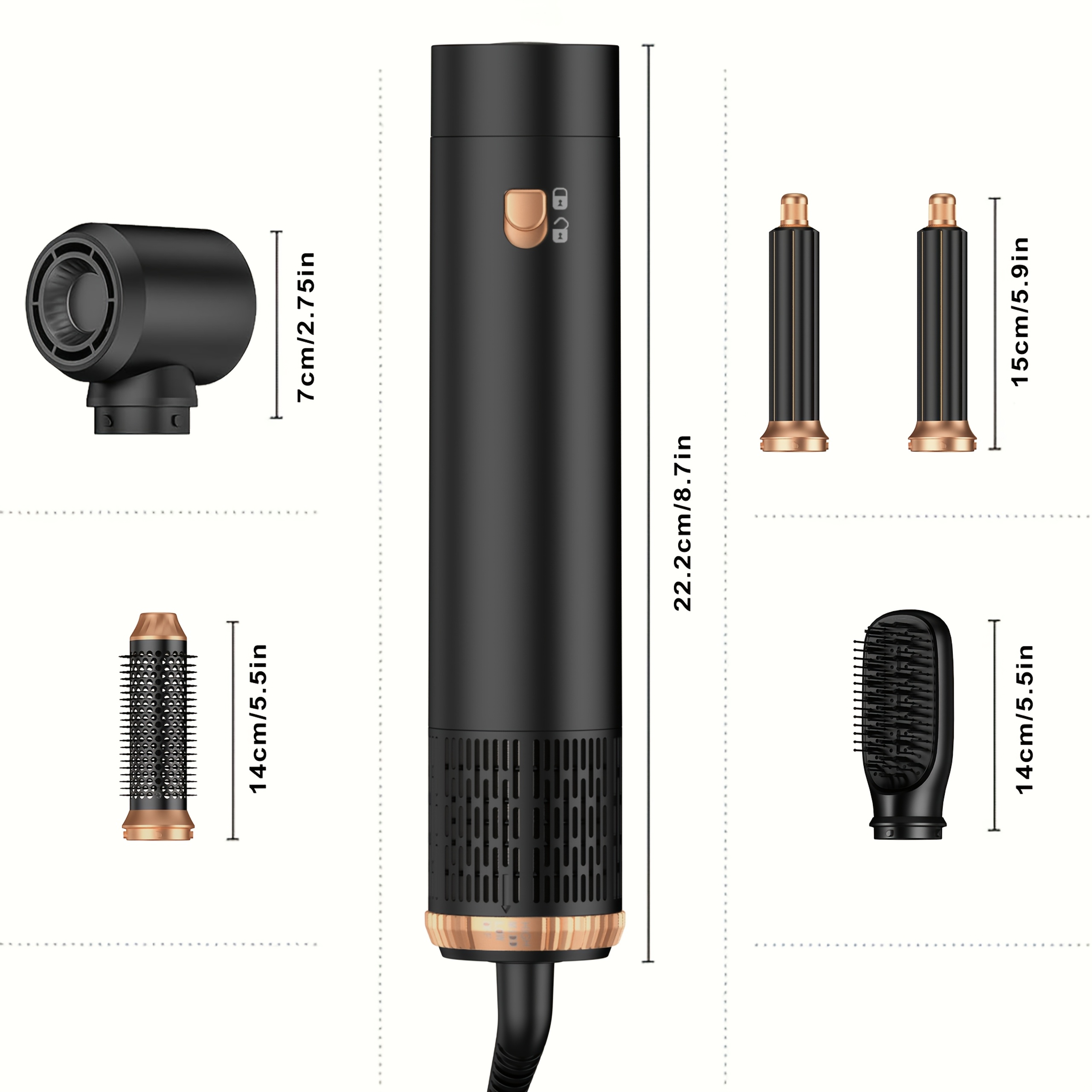 Cetka za vruc vazduh fen i uvijac za kosu 1000W 5 u 1 - Slika 2