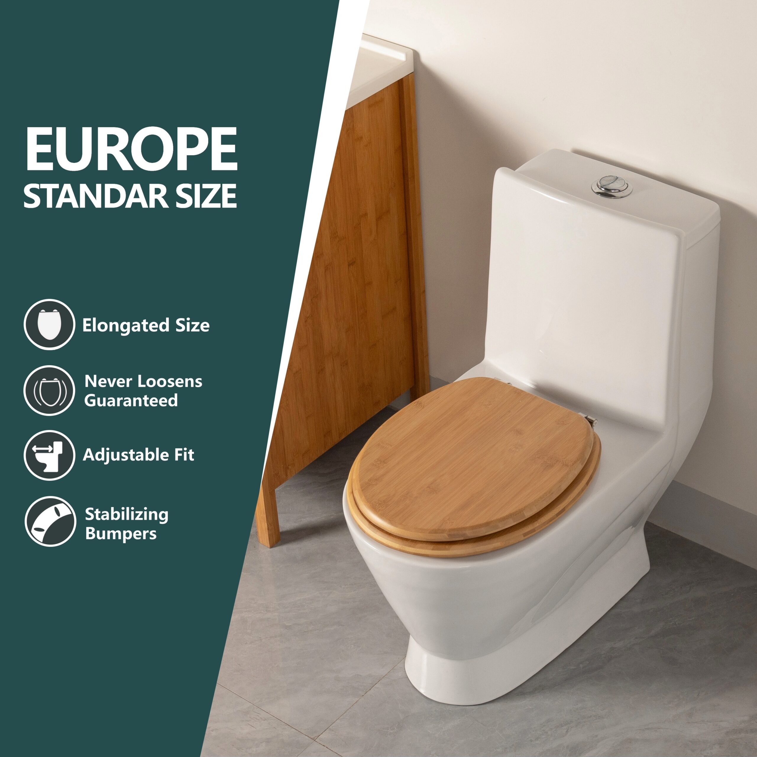 Jedno pakovanje produzenog WC daske od punog drveta sa sarkama