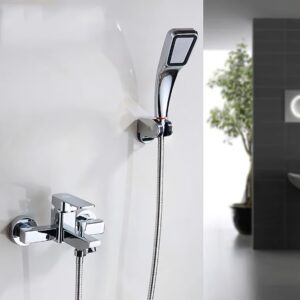 Zidni tuš slavina sa skrivenim mešaljkom – klasični dizajn, izdržljiva konstrukcija, kontrola tople i hladne vode za kadu, bez potrebe za strujom