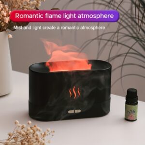 Home Flame 3D Realistični Plamen Difuzor i Ovlaživač Vazduha Pogodan za Dom, Automobil, Radni Sto – Aromaterapijski Aparat sa Predfilter Sistemom, Magleni Osveživač Vazduha, Rad na Niskom Naponu za Eterična Ulja, Kompaktan za Male Prostore (Bez Dopune Filtra)