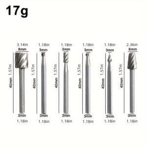 Komplet od 6 komada brzoreznih čeličnih glodala, setova burgija i rotacionih alata za rezanje, digitalno kontrolisanih alatki za rezbarenje i brušenje, glodalica za drvo i metal, glave za brušenje korijena