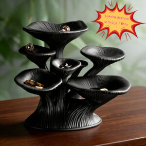 Crni stalak za nakit u obliku pecurke 3D stampa