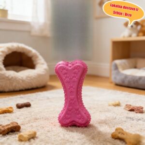 Igračke za žvakanje za pse agresivne žvakače, izdržljiva gumena igračka u obliku kosti za zubanje za štence, male i srednje pse