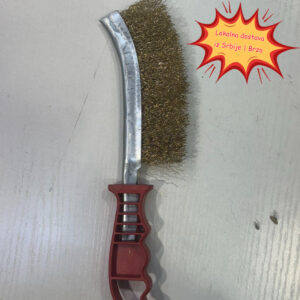 Četka za industrijski nož sa oštrim čeličnim žicama i crvenom plastificiraną drskom – Čvrsta konstrukcija od obloženog metala, ergonomska ručica za uklanjanje rđe، poliranje， brušenje、 deburring i pripremu površine – Idealna za radionice, građevinu, automobilistiku, kuhinju, toletet, baštu – Izdržljiva metalna četka za teže poslove abrazivno ribljenje і poliranje sa čvórstom plastičnom drъškom and bakarnim obloženim cheličnim žicám
