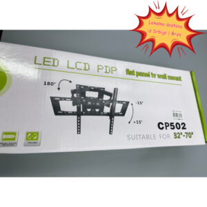 Teleskopski okretni nosač za montažu LCD televizora na zid, podesiv u svim smerovima, pogodan za ekrane od 32 do 177.8 cm