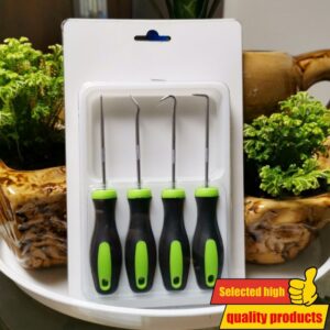 Izdržljivi set za vađenje zaptivki 4 komada, zeleno-crni, za popravke automobila, uključuje set za vađenje i kuku za uklanjanje korova, dizajniran da lako uklonite korov, mahovinu i pukotine na ciglama