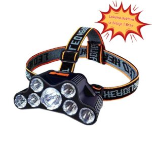 7-LED Čeona Lampa – Punjiva Visokosvjetla za Ribolov, Rudarstvo i Noćne Operacije, Dugometražna Vodootporna Rukohvatna sa USB Punjenjem, 26 Podešljivih LED dioda za Outdoor Avanture, Kampovanje & Planinarenje, Oprema za Kampovanje, Metalik Završnica, Izdržljiva Konstrukcija, Visoki Lumenski Snop, Svetlo bez Ruku, Kompaktni Dizajn, Robustna Građa, Svetlo bez Ruku, Za Ljubitelje Prirode