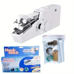 Kompaktna mašina za šivenje sa priborom – Prenosivi belo-crni dizajn prilagođen putovanjima, automatsko uvlačenje konca, dugme i poluga mehanizam na jedan dodir, 15 vrsta uboda, rad bez napajanja za DIY projekte, quiltanje, krojenje – Idealno početnicima i stručnjacima, lagana i izdržljiva s torbom za nošenje & kompatibilnost adaptera (/DC/AC), Mini prenosiva mašina za šivenje,Kompatibilna mašina za šivenje,Prenosiva mašina za šivenje odeće,Mini mašina za šivenje,