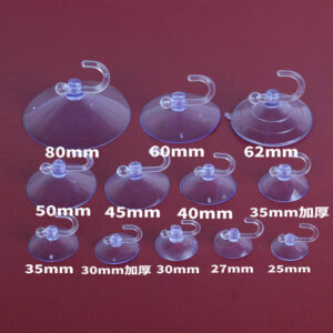 Prozirna vakuum kuka sa vakuumskom čašom | Vakuum kuka za kupatilo, kuhinju, pločice, plastična vakuum kuka, PVC perforirana staklena vakuum kuka, montaža na zid, ekletska stil, višenamenske kuke