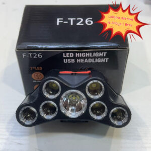 7-LED Čeona Lampa – Punjiva Visokosvjetla za Ribolov, Rudarstvo i Noćne Operacije, Dugometražna Vodootporna Rukohvatna sa USB Punjenjem, 26 Podešljivih LED dioda za Outdoor Avanture, Kampovanje & Planinarenje, Oprema za Kampovanje, Metalik Završnica, Izdržljiva Konstrukcija, Visoki Lumenski Snop, Svetlo bez Ruku, Kompaktni Dizajn, Robustna Građa, Svetlo bez Ruku, Za Ljubitelje Prirode