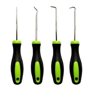 Izdržljivi set za vađenje zaptivki 4 komada, zeleno-crni, za popravke automobila, uključuje set za vađenje i kuku za uklanjanje korova, dizajniran da lako uklonite korov, mahovinu i pukotine na ciglama