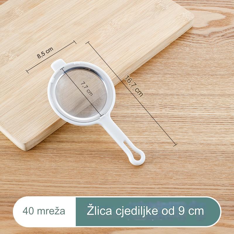 Nehrđajući Čelični Cediljka za Sojino Mleko sa Plastičnom Drškom - Fina Mrežasta Cediljka za Sojino Mleko, Skutu, Supu, Rezance - Čvrsta Drška za Lako Cedenje - Izdržljiv i Higijenski Filter za Kućnu i Restoransku Upotrebu - Slika 3