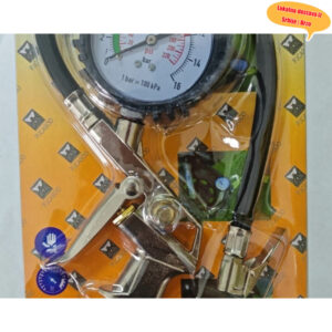 Merač pritiska u gumama sa više funkcija, sadrži ventil za pumpanje i ispuštanje vazduha, zajedno sa raznim nastavcima za pribor