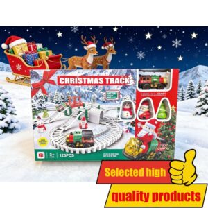 Božićni poklon Edukativni Električni Voz Set za Sklapanje za Decu | MC Električna Božićna Staza, Baterija koja se Ne Punji i Zelenkaste Boje