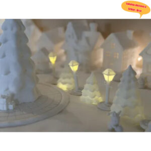 Božićni Sanjivi Vatrometni Dvorac – Ručno Rađeni DIY Držač za Božićne Poklone, Visokokvalitetni Dekor za Prazničnu Atmosferu