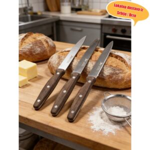 Super Vrijednost 6 komada! Noževi za odreske od nerđajućeg čelika, udobna imitacija drvene drške, oštra oštrica, praktičan set noževa