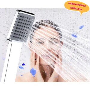 Tuš glava za tuširanje 7350 sa velikim protokom vode i pet funkcija | Montaža na zid, materijal akrilonitril butadien stiren, kvadratnog oblika, za upotrebu samo u tušu