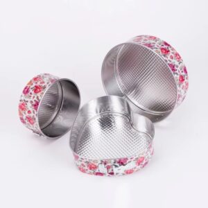 Nelepljiva ola posuda za torte sa cvetnim dezenom, sa zatvaranjem na kopču u obliku srca – Metalni kalup za pečenje slojevitih torti, kolača, torti – Lako vadi se, izdržljiv i sa ravnomernom raspodelom toplote, za pečenje za Dan Svetog Patrika, alat za desert za kućne i profesionalne kuhinje