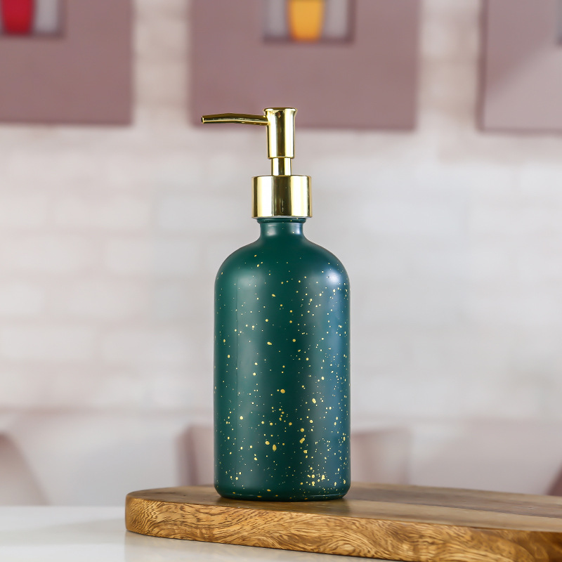 Prazna staklena boca dizajnirana da izgleda kao porcelan, pogodna za penu za dezinfekciju ruku, šampon za kupatilo ili gel za tuširanje, sa dozatorom na pritisak - Slika 6