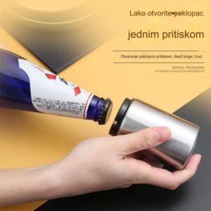 Otvarač za flaše od nerđajućeg čelika, teški multifunkcionalni, sa ergonomskom ručkom i mehanizmom poluge – Teški mehanizam poluge za lako otvaranje jednim dodirom, izdržljiv i higijenski dizajn za kuću, bar, kuhinju, kampovanje, žurke – Idealan za pivo