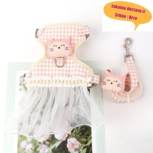 Simpatičan prsluk za pse i mačke u korejskom stilu sa povodcem – Prsni remen nalik na oprsniku, dizajn mekane roze kariraste leptir-mašne, lako se kače/otkačuje za male pse i mačke, izdržljiv, Ogrlica za mačke, Oprsnik za štene, Odeća za pse, Povodac za male pse, Povodac za male pse, Odeća za štene, Odeća za pse male rase, Povodac za štene, Ogrlica za mačke, Ogrlica za mačke – ženka, Ogrlica za pse Chihuahua, Odeća za kućne ljubimce, Povodac za mačke, Ogrlica za male pse