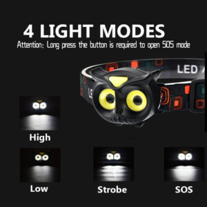1 komad Svetla Avanturistička Lampa, Hitna Rasveta za Glavu, Multifunkcionalna Bežična Baterijska Lampica za Vanjske Aktivnosti, Kampovanje, Planinarenje, Pecanje, Šetnju, Noćno Trčanje, Pokloni za Božić/Noć Veštica (Baterije Nisu Uključene)