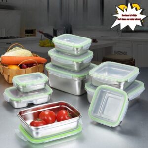 Pravougaona kutija za ručak napravljena od nerđajućeg čelika 316, sa poklopcem, idealna za voće i kao zatvorena posuda za skladištenje u frižideru